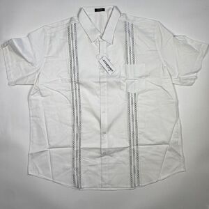 Coofandy Short Sleeve Button Down Shirt White Mens Size XL Brand New w/ Tags